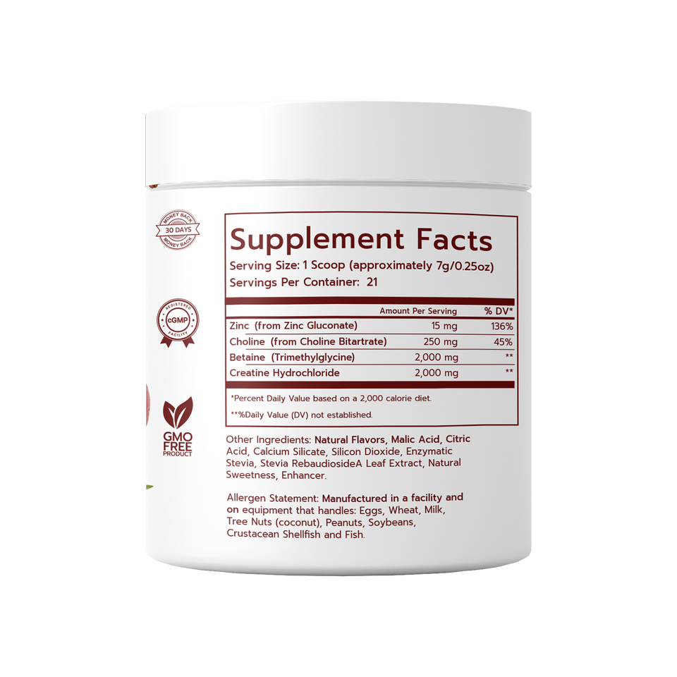 Container of dietary supplement with supplement facts label.