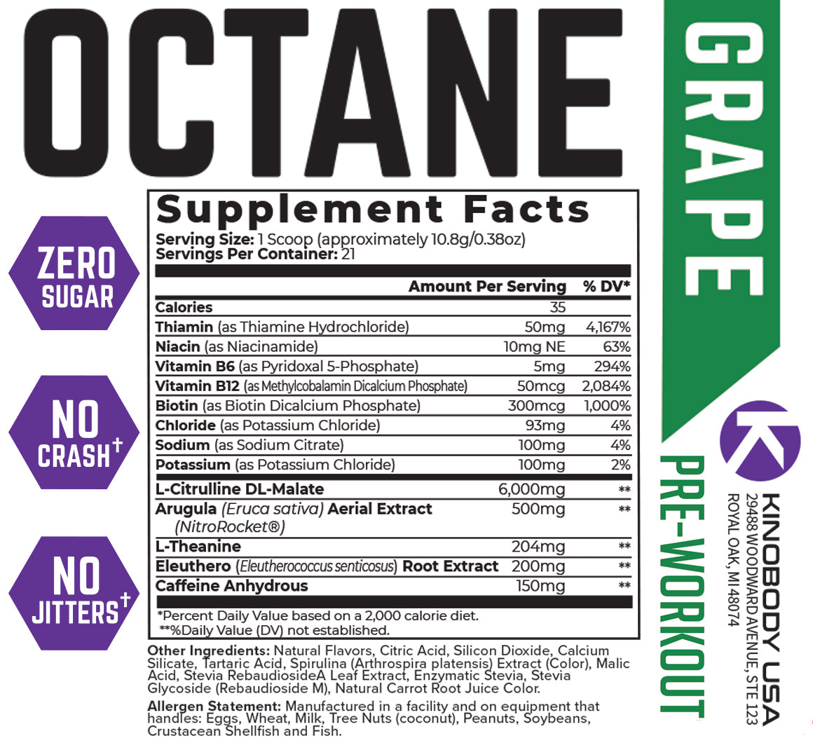 Test Product (Kino Octane Pre-Workout: Improve Workout Performance & Energy)