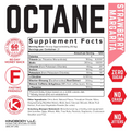 Supplement facts label for Octane Strawberry Margarita by Kinobody LLC