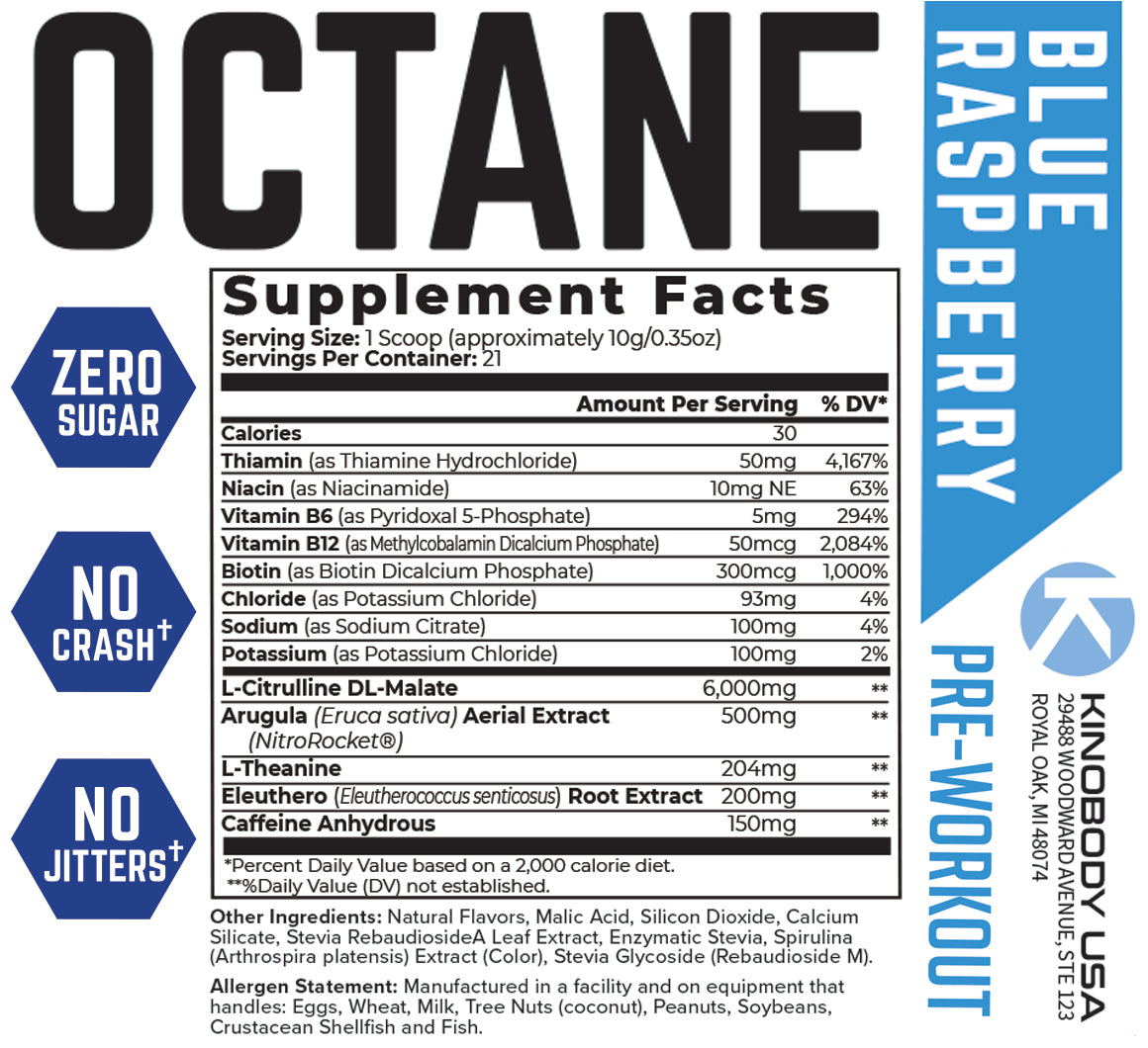 Test Product (Kino Octane Pre-Workout: Improve Workout Performance & Energy)