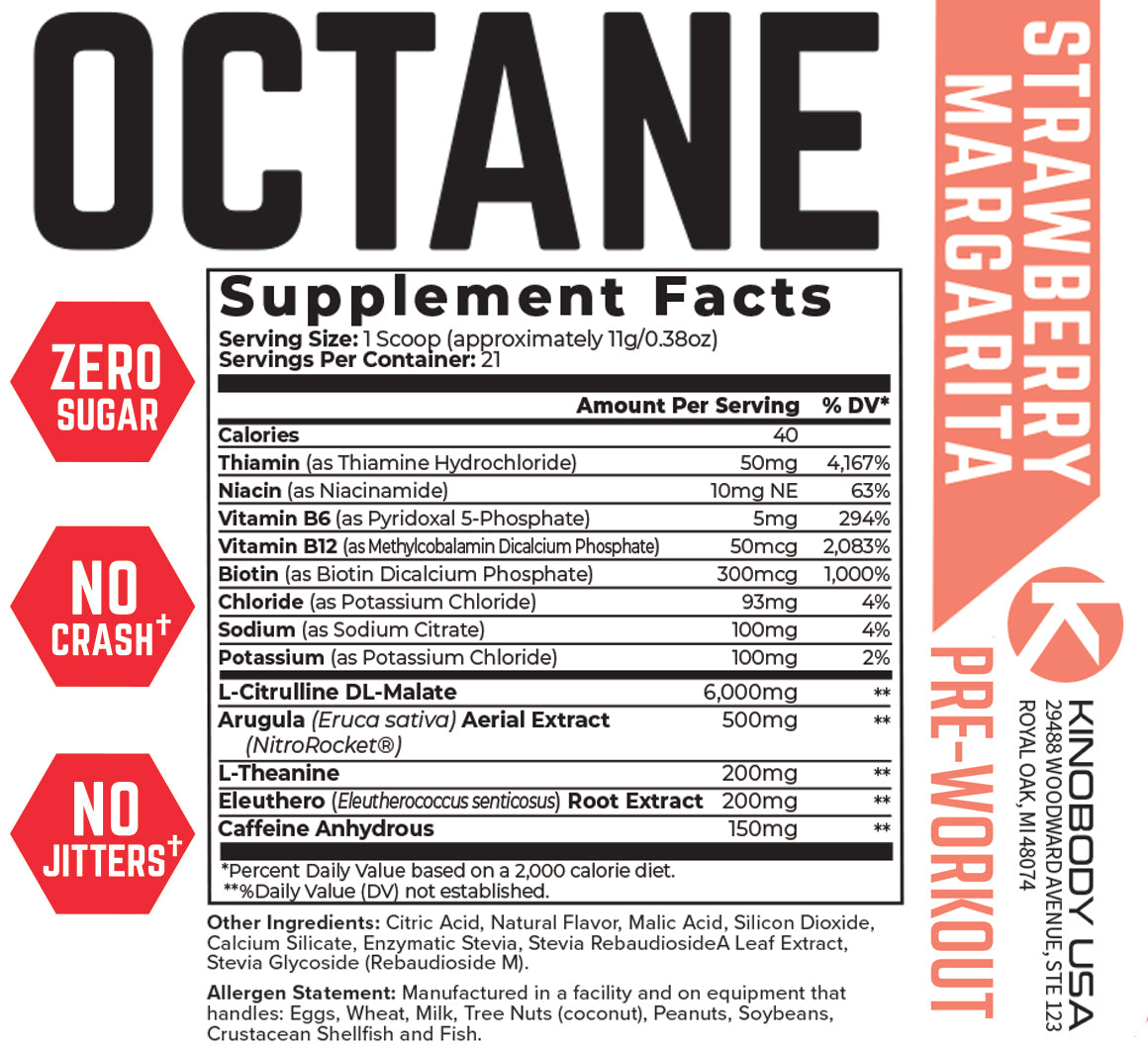 Test Product (Kino Octane Pre-Workout: Improve Workout Performance & Energy)